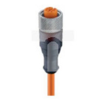 Kabel konfekcjonowany jednostronnie M12 4-pinowy żeńskie proste złącze z gwintem samoblokującym PVC pomarańczowy RKT 4-3-06/2 M
