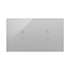 Simon Touch ramki Panel dotykowy S54 Touch, 2 moduły, 2 pola dotykowe pionowe + 2 pola dotykowe pionowe, srebrna mgła DSTR233/71