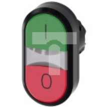 Przycisk podwójny 22mm okrągły tworzywo zielony i czerwony o płaskie Przyciski 3SU1000-3AB42-0AK0