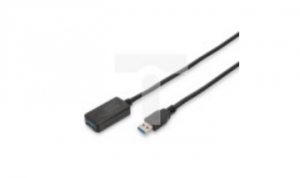Kabel przedłużający USB 3.0 SuperSpeed Typ USB A/USB A M/Ż aktywny czarny 5m DA-73104