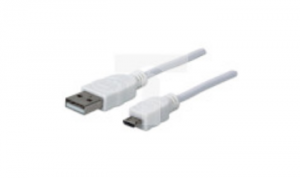 Kabel USB A-MicroB M/M 0,6M USB2.0 Hi-Speed biały, MHT 326568