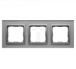 VENA2 Ramka potrójna szkło Xglass akrylowe srebrny + aluminum 5240183