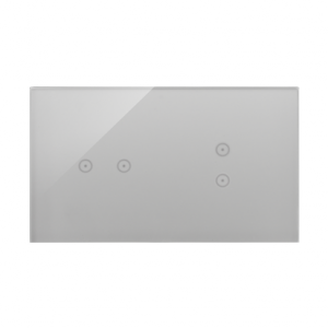 Simon Touch ramki Panel dotykowy S54 Touch, 2 moduły, 2 pola dotykowe poziome + 2 pola dotykowe pionowe, srebrna mgła DSTR223/71