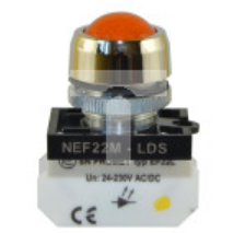 Lampka NEF22 metalowa sferyczna błyskająca żółta W0-LD-NEF22MLDSB G