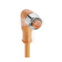 Kabel konfekcjonowany jednostronnie złącze M12 4-pinowe kątowe żeńskie PVC pomarańczowy PRKWT 4-07/40 M