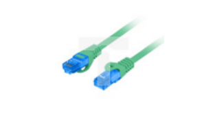 Kabel krosowy patchcord S/FTP kat.6A LSZH CCA zielony 1m