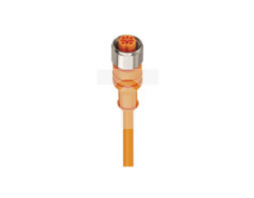 Kabel konfekcjonowany jednostronnie złącze M12 4-pinowe proste żeńskie PVC pomarańczowy PRKT 4-07/2 M