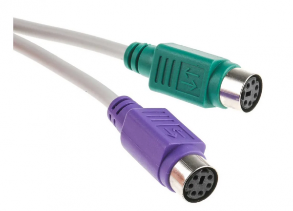 Kabel KVM, dł. 300mm - Wtyk USB A - Żeńskie 2 PS2, kolor: Szary, RS PRO