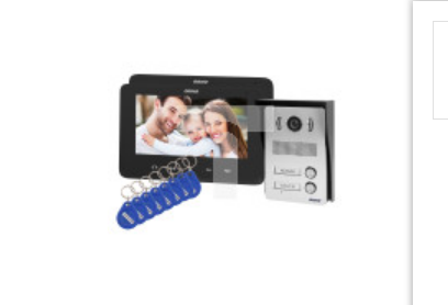 Zestaw wideodomofonowy 2-rodzinny bezsłuchawkowy, kolor, LCD 7, z czytnikiem breloków zbliżeniowych, interkom,OR-VID-VP-1071/B
