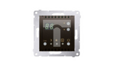 Simon 54 Regulator temperatury z wyświetlaczem z czujnikiem wewnętrznym 16(2) A 230V brąz mat DTRNW.01/46
