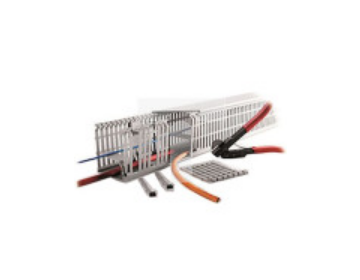 Koryto kablowe Szary PVC Otwarty Koryto panelowe z otworami 30 mm 30mm 2m RS PRO