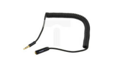 AUDA Slim Przedłużacz spiralny Audio AUX mini Jack 3,5mm Stereo (wtyk / gniazdo) /1,5m/