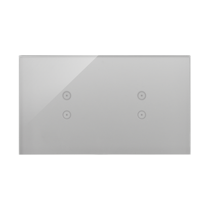 Simon Touch ramki Panel dotykowy S54 Touch, 2 moduły, 2 pola dotykowe pionowe + 2 pola dotykowe pionowe, srebrna mgła DSTR233/71