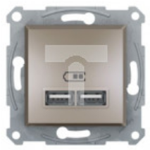 Asfora Gniazdo ładowarki USB 2.1A bez ramki, brąz EPH2700269
