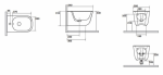 KERASAN TRIBECA BIDET PODWIESZANY FERRO MATT 512589