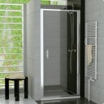 SanSwiss Top-Line drzwi jednoczęściowe 90cm profil połysk szkło Satyna TOPP09005049