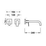 Tres PROJECT-TRES ELEMENT NAŚCIENNY DO PODTYNKOWEGO KORPUSU BATERII UMYWALKOWEJ-21130022OM