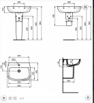 Ideal Standard Esedra Umywalka wisząca 60x45,5 cm z otworem na baterię, z przelewem, biała T279801