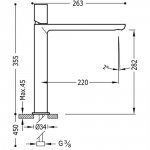 Tres Loft Colors Bateria umywalkowa stal 20020306AC