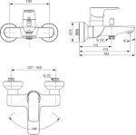 Ideal Standard Connect Air Jednouchwytowa bateria wannowa natynkowa chrom A7033AA