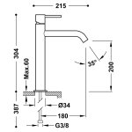 Tres Study bateria umywalkowa czarny brąz 26230701KMB
