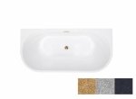 Besco Vica New Glam Grafitowy wanna wolnostojąca 160 + klik-klak gun metal z przelewem slim WA160VNGG
