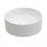 Villeroy & Boch Collaro Umywalka nablatowa 40x40 cm bez przelewu, z powłoką CeramicPlus, biała Weiss Alpin 4A1840R1