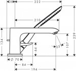 31190000 Hansgrohe Metris 3-otworowa jednouchwytowa bateria na brzeg wanny