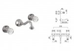 Giulini Giovanni Odessa bateria umywalkowa podtynkowa bronzo - uchwyty przezroczyste Swarovski 3923/S/BR