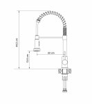 Quadron SALMA NEW SteelQ stalowa bateria kuchenna sprężyna pure carbon z funkcją prysznica 52137BLM