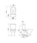 Cersanit Kaskada Toaleta WC kompaktowa 65,5x36 cm z deską sedesową i zbiornikiem, biała K100-207