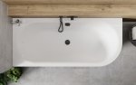 Besco Avita A-line Matt B&W wanna wolnostojąca czarny mat/biały połysk 150 L + syfon chrom z napełnieniem przez przelew WAA15AMLN