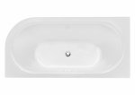 Besco Avita A-line wanna wolnostojąca 150 P + syfon klik-klak chrom z przelewem slim WAA150APS
