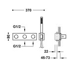 Tres B-SYSTEM Bateria termostatyczna podtynkowa 3-drożna B-system-30735301AC