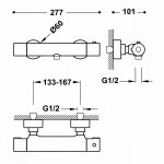 Tres Base-Tres Plus Bateria termostatyczna natryskowa 21616409