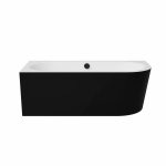 Besco Avita A-line B&W wanna wolnostojąca czarno/biała 150 L + syfon złoty z napełnieniem przez przelew WAA15ABLZN