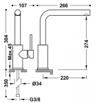 Tres Cocina Bateria jednouchwytowa kuchenna 162436