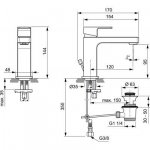 Ideal Standard Edge bateria umywalkowa stojąca chrom A7101AA