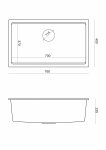 Quadron LOGAN 110 GraniteQ zlewozmywak silver stone 76x44x23,5 cm 1-komorowy podwieszany z syfonem manualnym stal szlachetna HQD7644U5BSU
