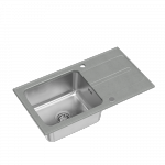 Quadron RALPH 111 Fusion GraniteQ silver stone z komorą stalową (780x430x190) z syfonem manualnym i zaślepką FUSR7843SZ