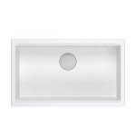 Quadron LOGAN 110 GraniteQ zlewozmywak snow white 76x44x23,5 cm 1-komorowy wpuszczany z syfonem manualnym stal szlachetna HQD7644U1BSI