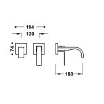 Tres SLIM ELEMENT NAŚCIENNY DO PODTYNKOWEGO KORPUSU BATERII UMYWALKOWEJ-20230023BM