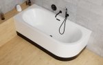 Besco Avita A-line wanna wolnostojąca 150 L + syfon klik-klak biały z przelewem slim WAA150ALBS