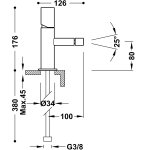 Tres Study bateria bidetowa chrom 26112001