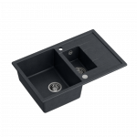 QUADRON MORGAN 156 GraniteQ zlew 1,5 komory black diamond/elementy stalowe 780x500x220 HB8224U8BSP2O