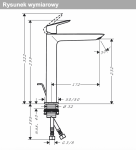 Hansgrohe Logis Jednouchwytowa bateria umywalkowa 240 Fine do umywalek nablatowych z kompletem odpływowym z cięgłem czarny mat 71257670