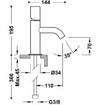 Tres STUDY Bateria jednouchwytowa umywalkowa-26190301TAM