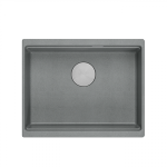 Quadron LOGAN 100 GraniteQ zlewozmywak silver stone 56x45x21,5 cm 1-komorowy podwieszany z syfonem manualnym stal szlachetna HQJ6045U5BSU