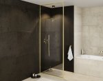 Besco ICON GOLD Kabina walk-in ze wspornikiem sufitowym 110cm Złoty ICG110200C