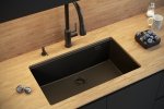 Quadron LOGAN 110 GraniteQ zlewozmywak black diamond 76x44x23,5 cm 1-komorowy wpuszczany z syfonem manualnym miedziany HQD7644U8PVDC1I